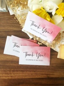 50pcs Slogan Graphic Thank You Card - Multicolor - View 2