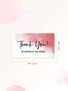 50pcs Slogan Graphic Thank You Card - Multicolor - View 3