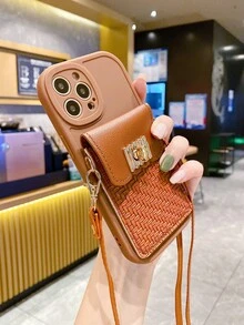 斜挎包裝飾手機殼 - 棕色 - 查看 4