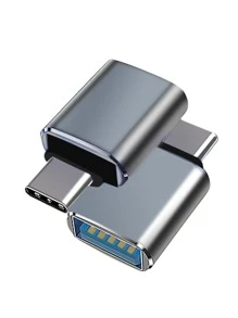 1入組Type-C至USB充電器數據線適配器 - 灰色 - 查看 2