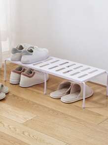 1pc Adjustable Shoe Storage Rack - White - View 4
