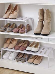 1pc Adjustable Shoe Storage Rack - White - View 5