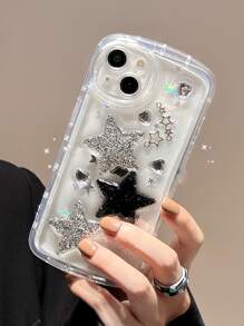 星形裝飾透明手機殼 - 無色 - 查看 1