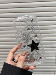 星形裝飾透明手機殼 - 無色 - 查看 3