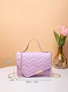 Mini Fashionable Women Handbag Flap Chain Shoulder Bag Crossbody Bag , Purple - Mauve Purple - View 6