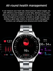 Round Dial Smart Watch - Silver - View 4