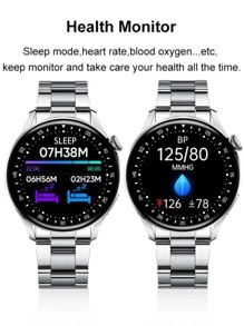 Round Dial Smart Watch - Silver - View 6