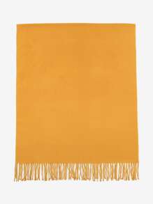 1pc Fashionable Solid Color Versatile Warm Scarf - Mustard Yellow - View 2