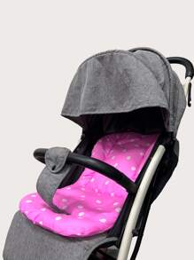 1pc Baby Polka Dot Pattern Stroller Cushion Pad - Pink - View 2