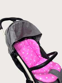1pc Baby Polka Dot Pattern Stroller Cushion Pad - Pink - View 4