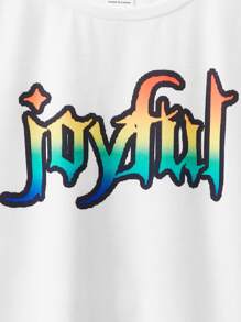 SHEIN Tween Boy Dinosaur & Letter Graphic Tee & Sweatpants - Multicolor - View 3