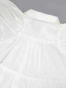 Hauture 加大號蓬蓬袖荷葉邊連衣裙