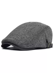 Men Herringbone Pattern Flat Cap