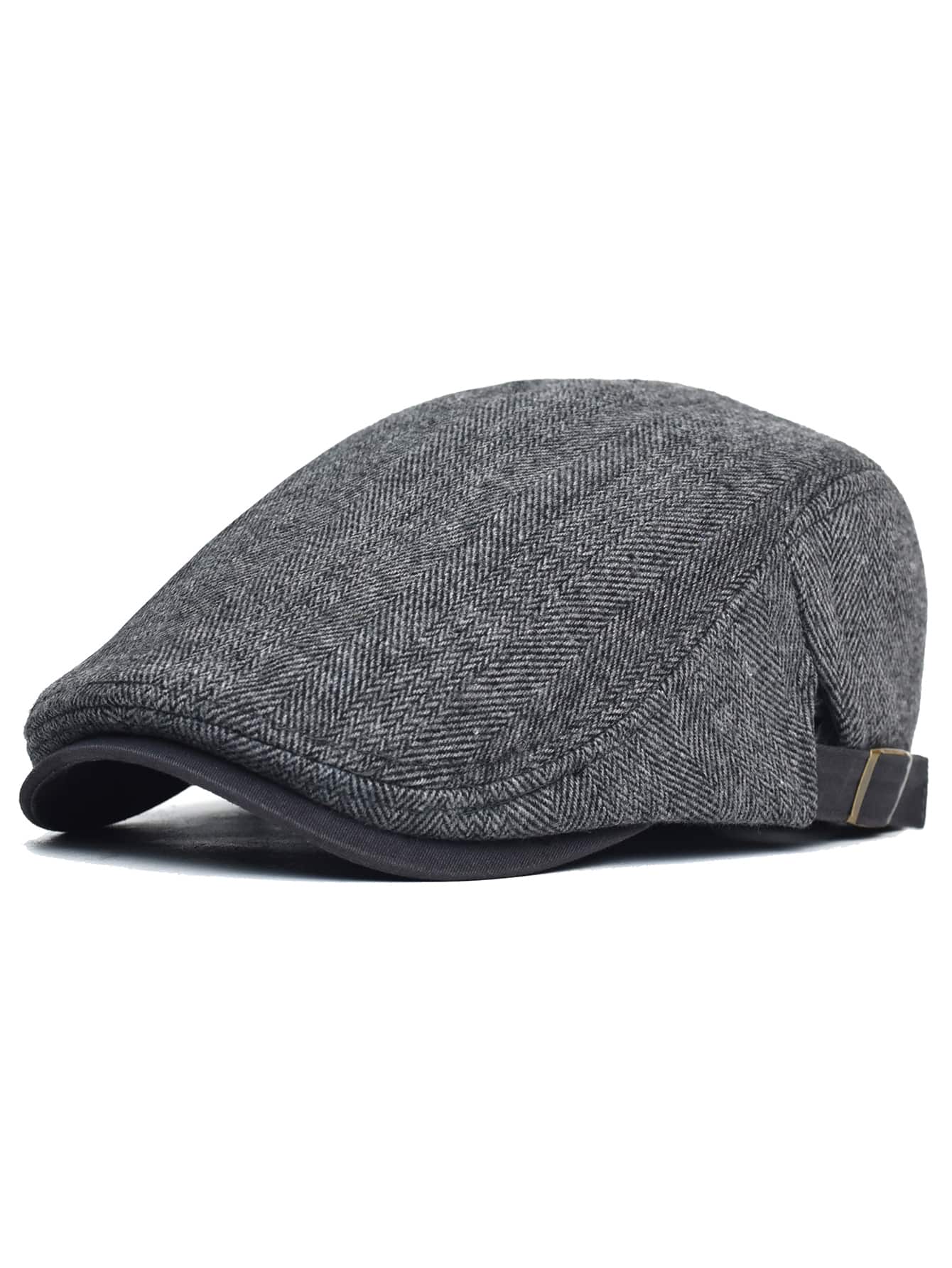 Men Herringbone Pattern Flat Cap