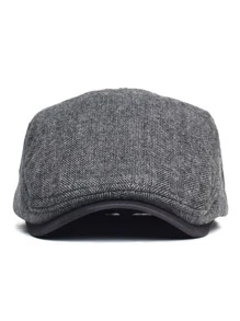 Men Herringbone Pattern Flat Cap