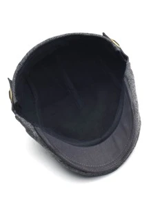 Men Herringbone Pattern Flat Cap