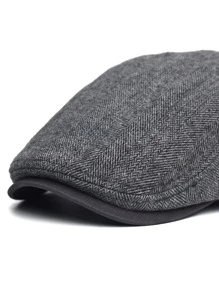 Men Herringbone Pattern Flat Cap