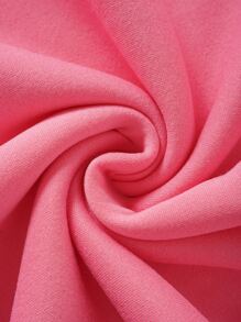 SHEIN LUNE Plus Book & Floral Print Thermal Lined Sweatshirt - Pink - View 6