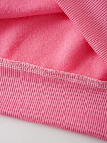 SHEIN LUNE Plus Book & Floral Print Thermal Lined Sweatshirt - Pink - View 7