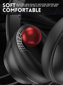 HIYIP 無線耳罩式耳機,長時間播放,高解析度音質,深度低音,旅行時帶有記憶棉耳罩 - 黑色 - 查看 4