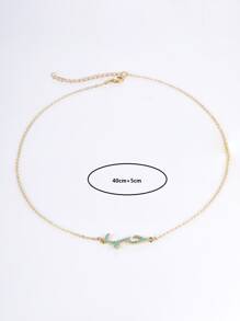 Cubic Zirconia Charm Necklace - Yellow Gold - View 3