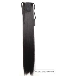 18-34 英寸超长直黑色马尾辫合成马尾接发，适合女性中国新年、音乐节、派对、角色扮演、节日和日常使用