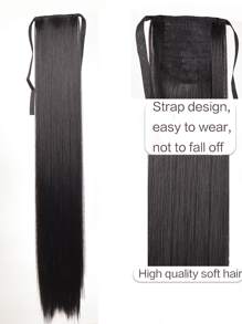 18-34 英寸超长直黑色马尾辫合成马尾接发，适合女性中国新年、音乐节、派对、角色扮演、节日和日常使用