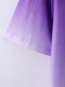 Manfinity EMRG Men Plus Wings & Slogan Graphic Ombre Tee - Purple - View 3