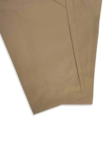 Manfinity Hombres Pantalones cargo con bolsillo lateral con solapa de cintura con cordón - Caqui - Ver 3