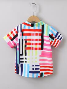 Toddler Boys Colourful Striped Shirt Without Tee - Multicolor - View 2