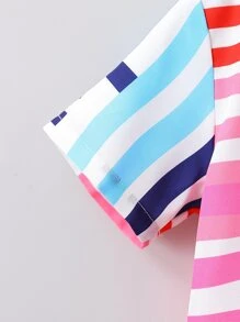 Toddler Boys Colourful Striped Shirt Without Tee - Multicolor - View 4