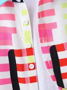 Toddler Boys Colourful Striped Shirt Without Tee - Multicolor - View 5