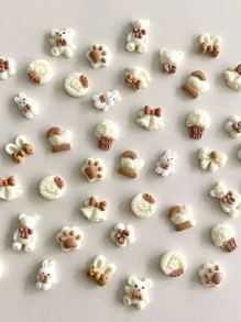 20 件混合卡通图案美甲装饰 DIY 指甲饰 指甲宝石 美甲用品 指甲 - 彩色 - 查看 1