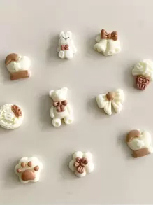 20 件混合卡通图案美甲装饰 DIY 指甲饰 指甲宝石 美甲用品 指甲 - 彩色 - 查看 3