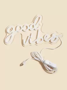 1 biển hiệu đèn LED neon Good Vibes, đèn tường hình bóng đèn neon xanh lá cây, trang trí phòng trò chơi, trang trí nhà cửa, quà tặng sinh nhật, nghệ thuật treo tường, đèn ngủ, phim hoạt hình, dành cho bé trai, bạn bè, sinh nhật, giáng sinh, nguồn điện USB 5V có công tắc bật/tắt - Màu vàng - Xem 4