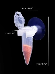 1pc Clear Suction Cup Fish Feeder - Clear - View 4