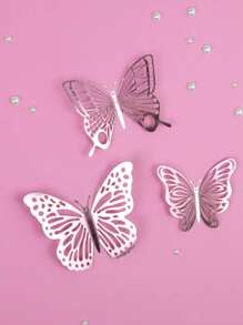 12 piezas Decoración de pasteles con diseño de mariposa al azar - Oro rosa - Ver 4