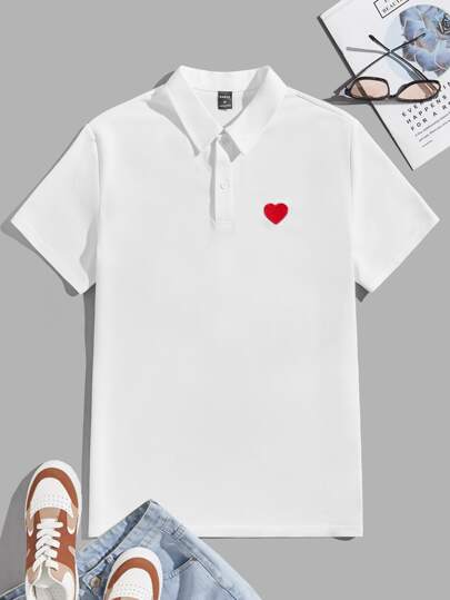 Guys Heart Embroidery Polo Shirt