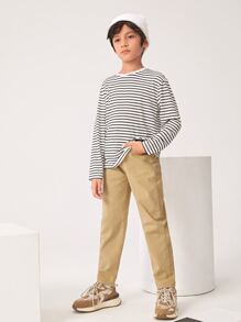 Boys Slant Pocket Straight Leg Jeans - Khaki - View 3
