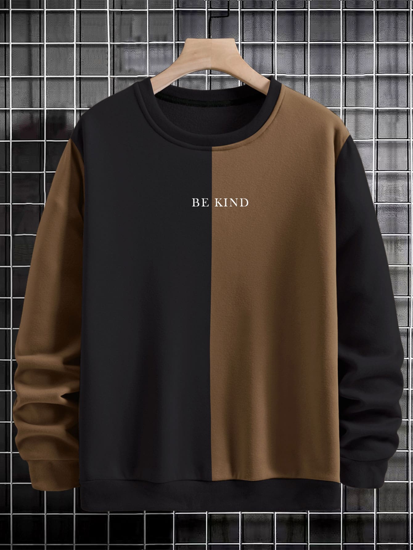 Manfinity Men Slogan Graphic Colourblock Sweatshirt - Multicolor - View 1