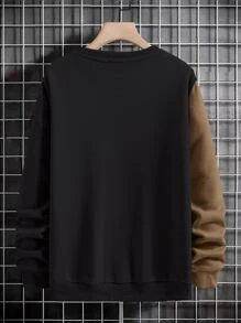 Manfinity Men Slogan Graphic Colourblock Sweatshirt - Multicolor - View 2