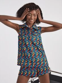 VERO DIAZ 滿版印花翻蓋口袋夾克 - 彩色 - 查看 1