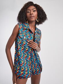 VERO DIAZ 滿版印花翻蓋口袋夾克 - 彩色 - 查看 4