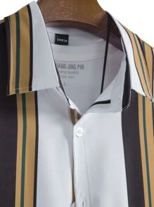 Manfinity Men 1pc Striped Print Shirt - Multicolor - View 7