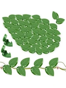 10入組樹葉形狀植物夾 - 綠色 - 查看 1