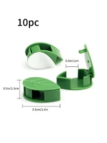 10入組樹葉形狀植物夾 - 綠色 - 查看 3