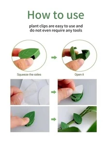 10入組樹葉形狀植物夾 - 綠色 - 查看 6