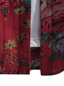 Manfinity Men Floral Print Shirt Without Tee - Red - View 3