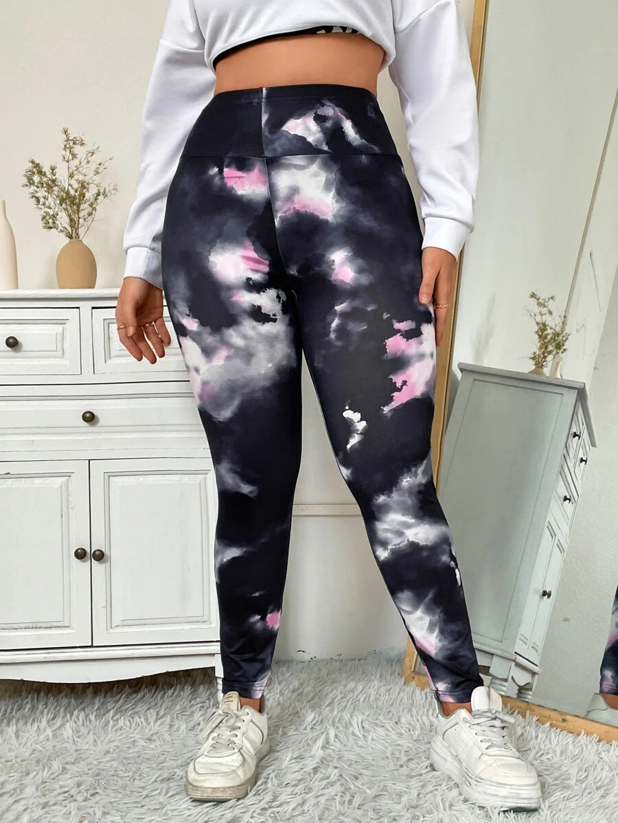 SHEIN LUNE Leggings de tie dye - Multicolor - Ver 1