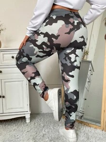 Calvaya Plus Camo Print Leggings - Multicolor - View 2